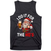 I Do It For The Hos Funny Inappropriate Christmas Santa Face Tank Top