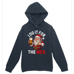 I Do It For The Hos Funny Inappropriate Christmas Santa Face Urban Pullover Hoodie