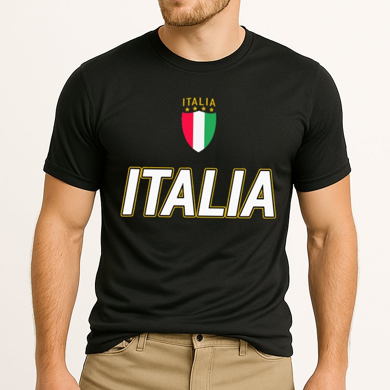 Italia Design Italian Soccer Jersey Style Italy Pride Cooling Performance Crew T-Shirt