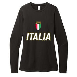 Italia Design Italian Soccer Jersey Style Italy Pride Womens CVC Long Sleeve Shirt