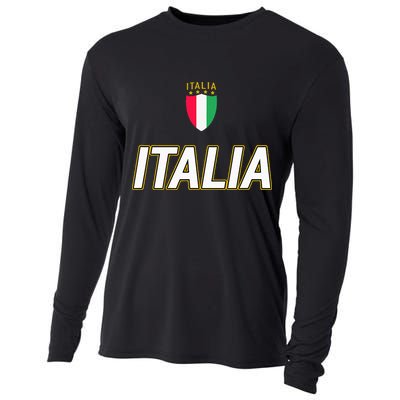 Italia Design Italian Soccer Jersey Style Italy Pride Cooling Performance Long Sleeve Crew