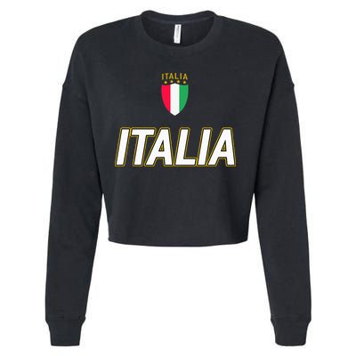 Italia Design Italian Soccer Jersey Style Italy Pride Cropped Pullover Crew