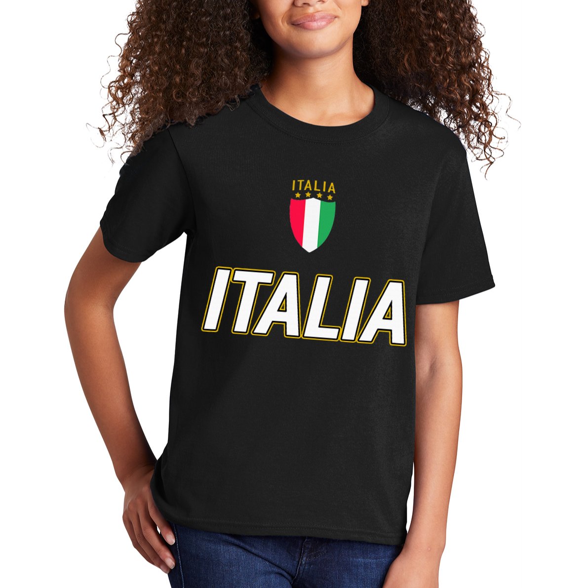 Italia Design Italian Soccer Jersey Style Italy Pride Kids T-Shirt
