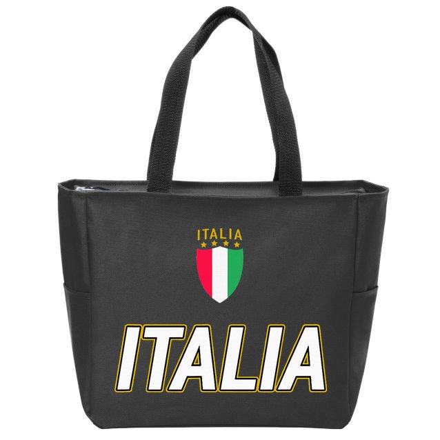 Italia Design Italian Soccer Jersey Style Italy Pride Zip Tote Bag