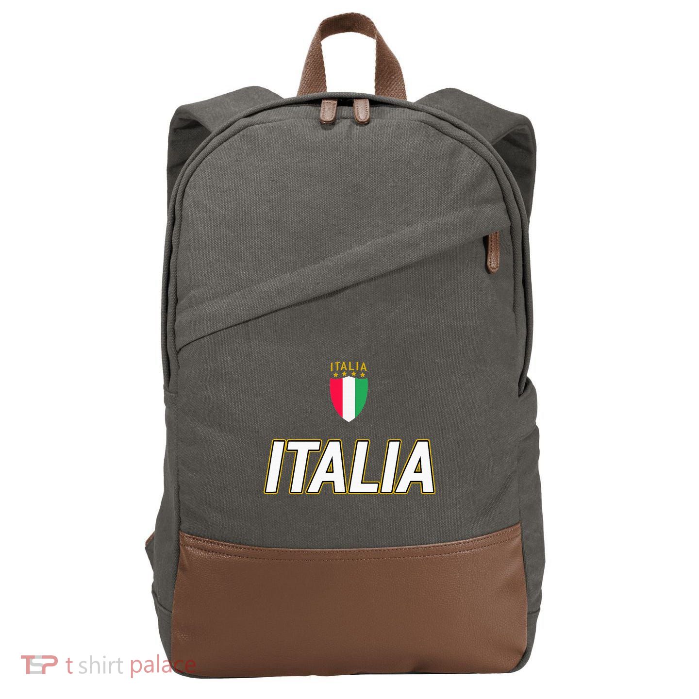 Italia Design Italian Soccer Jersey Style Italy Pride Cotton Canvas Backpack