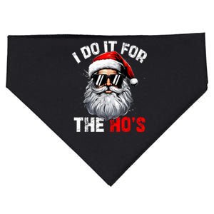 I Do It For The Hos Funny Inappropriate Christmas Santa Face USA-Made Doggie Bandana