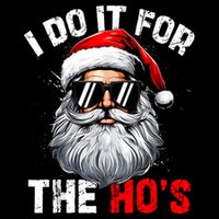 I Do It For The Hos Funny Inappropriate Christmas Santa Face 7-Panel Snapback Hat