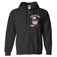 I Do It For The Hos Funny Inappropriate Christmas Santa Face Full Zip Hoodie