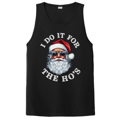 I Do It For The Hos Funny Inappropriate Christmas Santa Face Gift PosiCharge Competitor Tank