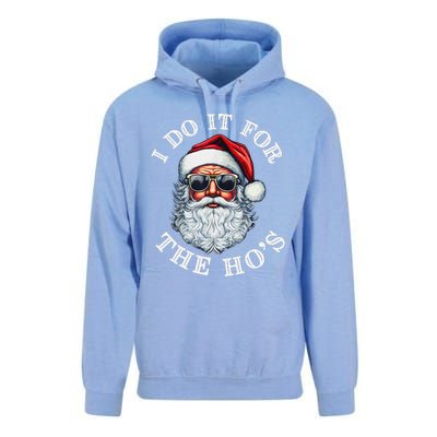 I Do It For The Hos Funny Inappropriate Christmas Santa Face Gift Unisex Surf Hoodie