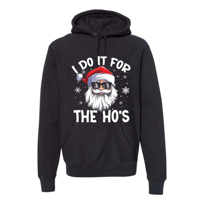 I Do It For The Hos Santa Claus Funny Christmas In July Xmas Premium Hoodie