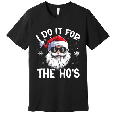 I Do It For The Hos Santa Claus Funny Christmas In July Xmas Premium T-Shirt