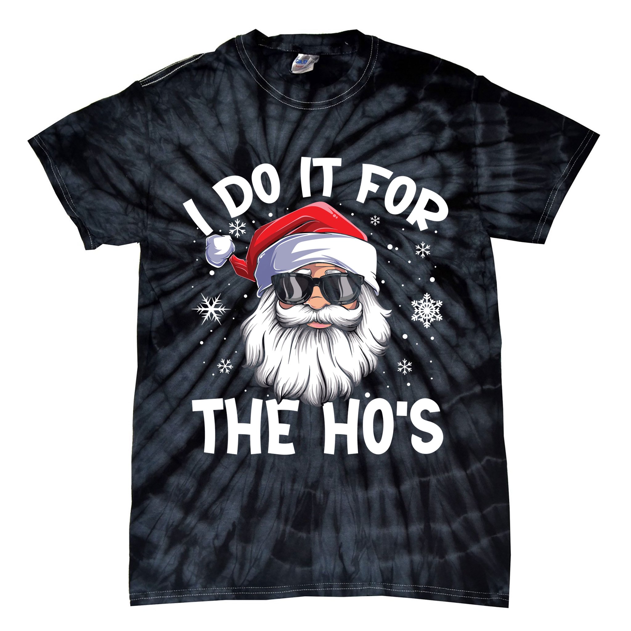 I Do It For The Hos Santa Claus Funny Christmas In July Xmas Tie-Dye T-Shirt