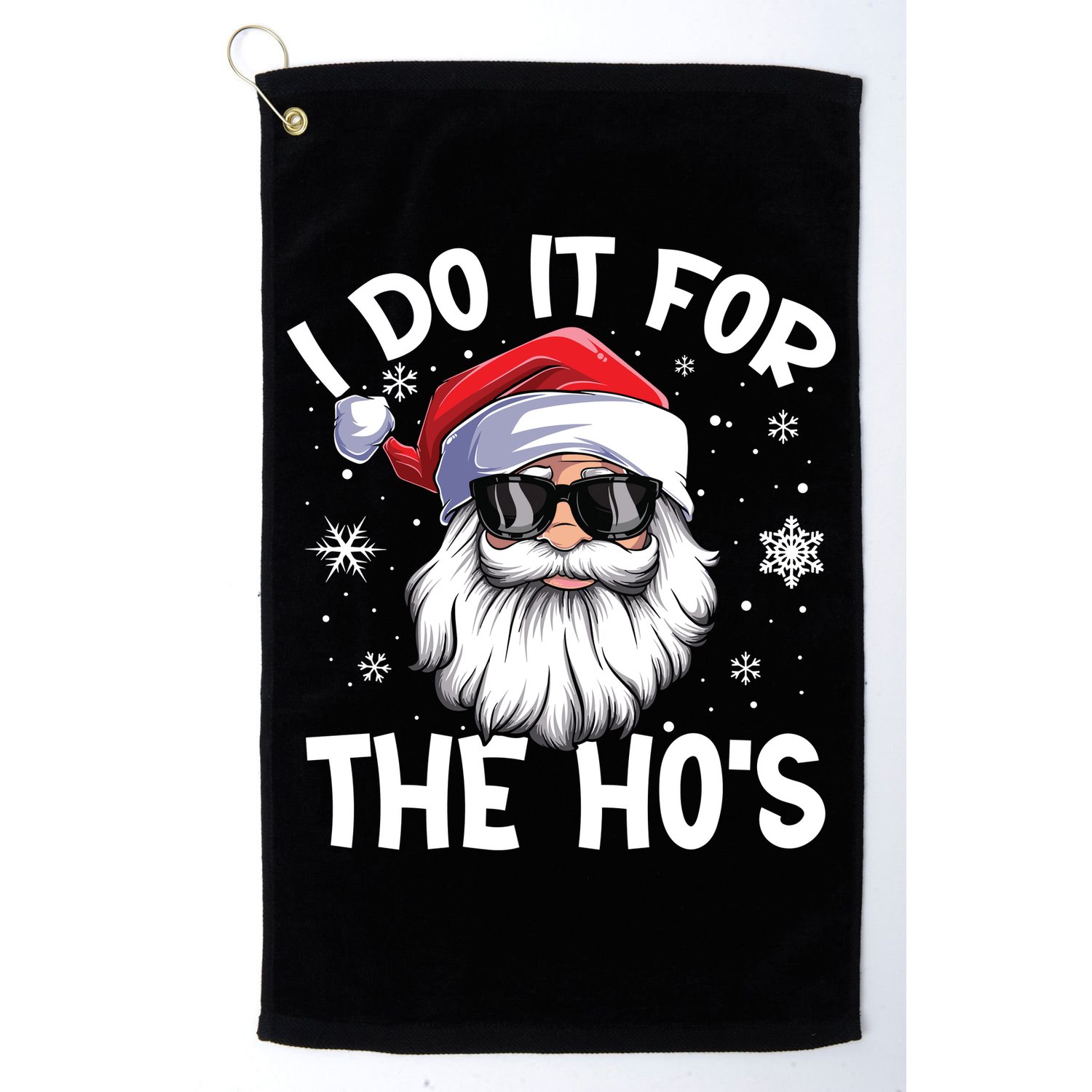 I Do It For The Hos Santa Claus Funny Christmas In July Xmas Golf Towel