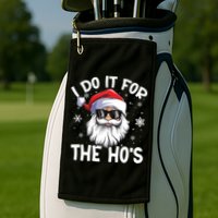 I Do It For The Hos Santa Claus Funny Christmas In July Xmas Golf Towel