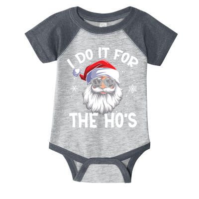 I Do It For The Hos Santa Claus Funny Christmas In July Xmas Infant Baby Jersey Bodysuit