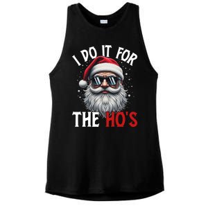 I Do It For The Hos Funny Christmas Santa Claus Ladies PosiCharge Tri-Blend Wicking Tank