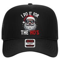 I Do It For The Hos Funny Christmas Santa Claus High Crown Mesh Back Trucker Hat