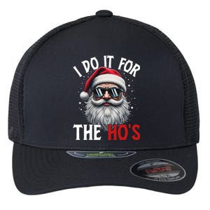 I Do It For The Hos Funny Christmas Santa Claus Flexfit Unipanel Trucker Cap