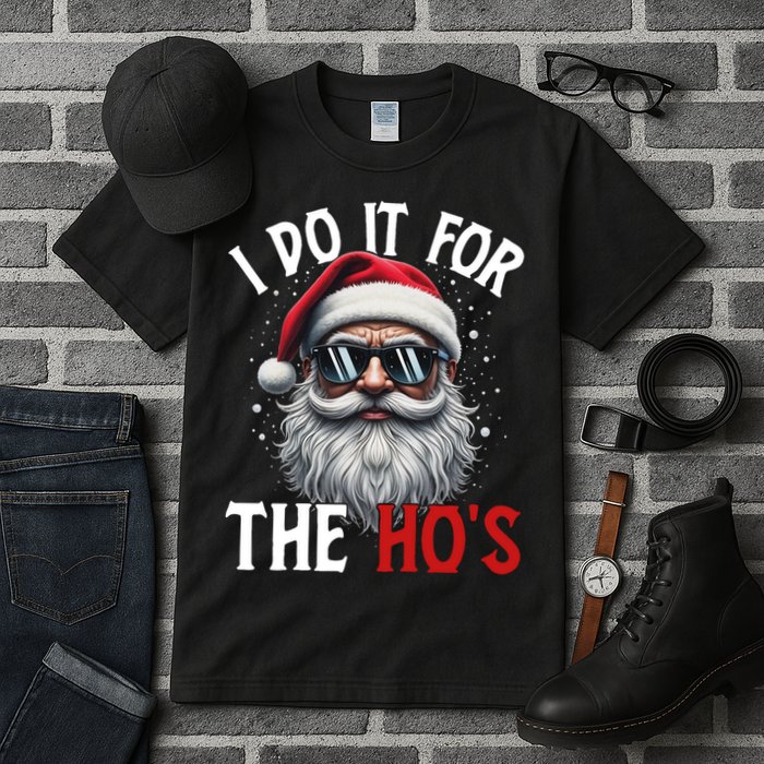 I Do It For The Hos Funny Christmas Santa Claus Tall T-Shirt