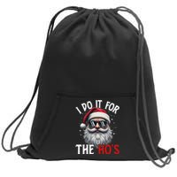 I Do It For The Hos Funny Christmas Santa Claus Sweatshirt Cinch Pack Bag