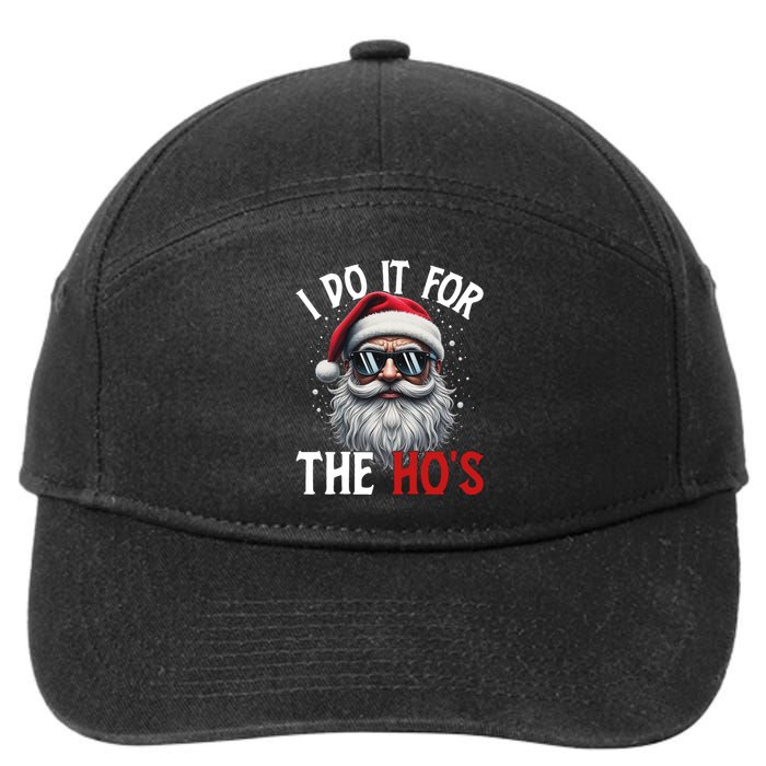 I Do It For The Hos Funny Christmas Santa Claus 7-Panel Snapback Hat