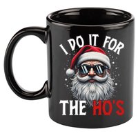 I Do It For The Hos Funny Christmas Santa Claus 11oz C Handle Ceramic Mug