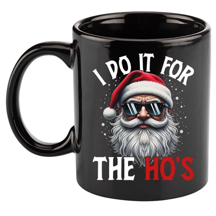 I Do It For The Hos Funny Christmas Santa Claus 11oz C Handle Ceramic Mug