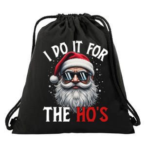 I Do It For The Hos Funny Christmas Santa Claus Drawstring Bag