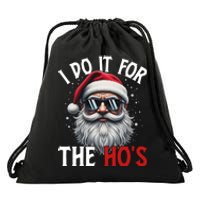 I Do It For The Hos Funny Christmas Santa Claus Drawstring Bag