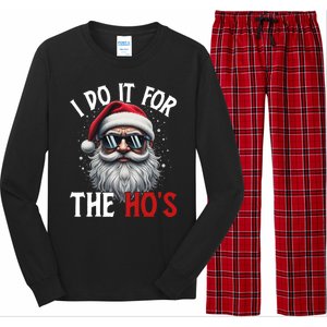 I Do It For The Hos Funny Christmas Santa Claus Long Sleeve Pajama Set