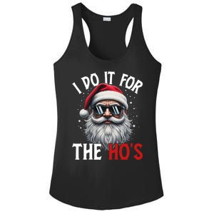 I Do It For The Hos Funny Christmas Santa Claus Ladies PosiCharge Competitor Racerback Tank