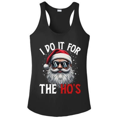 I Do It For The Hos Funny Christmas Santa Claus Ladies PosiCharge Competitor Racerback Tank