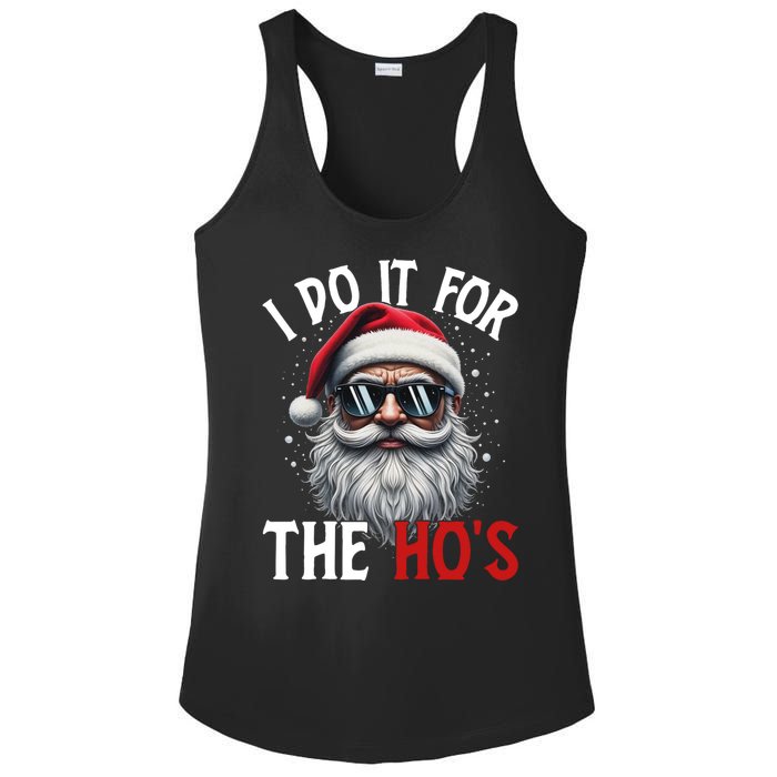 I Do It For The Hos Funny Christmas Santa Claus Ladies PosiCharge Competitor Racerback Tank