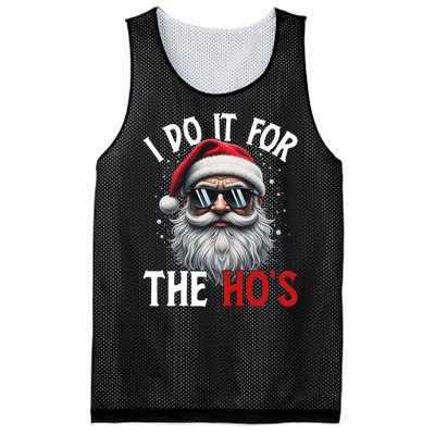 I Do It For The Hos Funny Christmas Santa Claus Mesh Reversible Basketball Jersey Tank