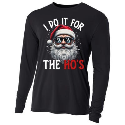 I Do It For The Hos Funny Christmas Santa Claus Cooling Performance Long Sleeve Crew