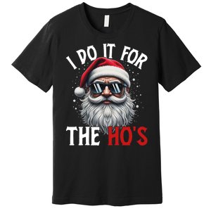 I Do It For The Hos Funny Christmas Santa Claus Premium T-Shirt