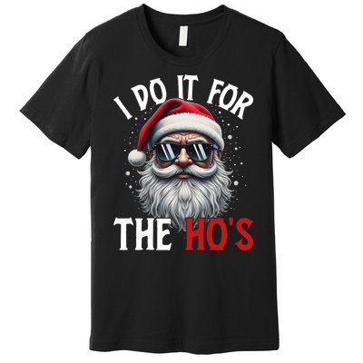 I Do It For The Hos Funny Christmas Santa Claus Premium T-Shirt