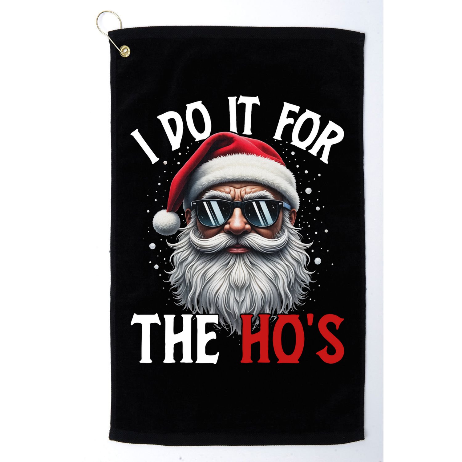 I Do It For The Hos Funny Christmas Santa Claus Golf Towel