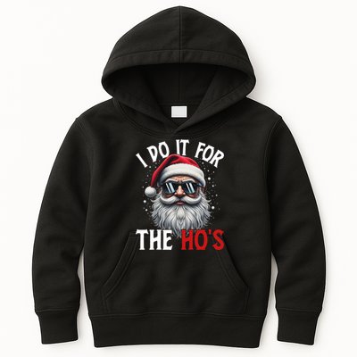 I Do It For The Hos Funny Christmas Santa Claus Kids Hoodie