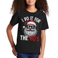 I Do It For The Hos Funny Christmas Santa Claus Kids T-Shirt