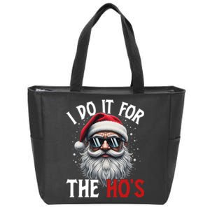 I Do It For The Hos Funny Christmas Santa Claus Zip Tote Bag