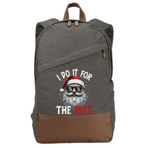 I Do It For The Hos Funny Christmas Santa Claus Cotton Canvas Backpack