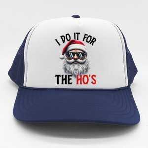 I Do It For The Hos Funny Christmas Santa Claus Trucker Hat