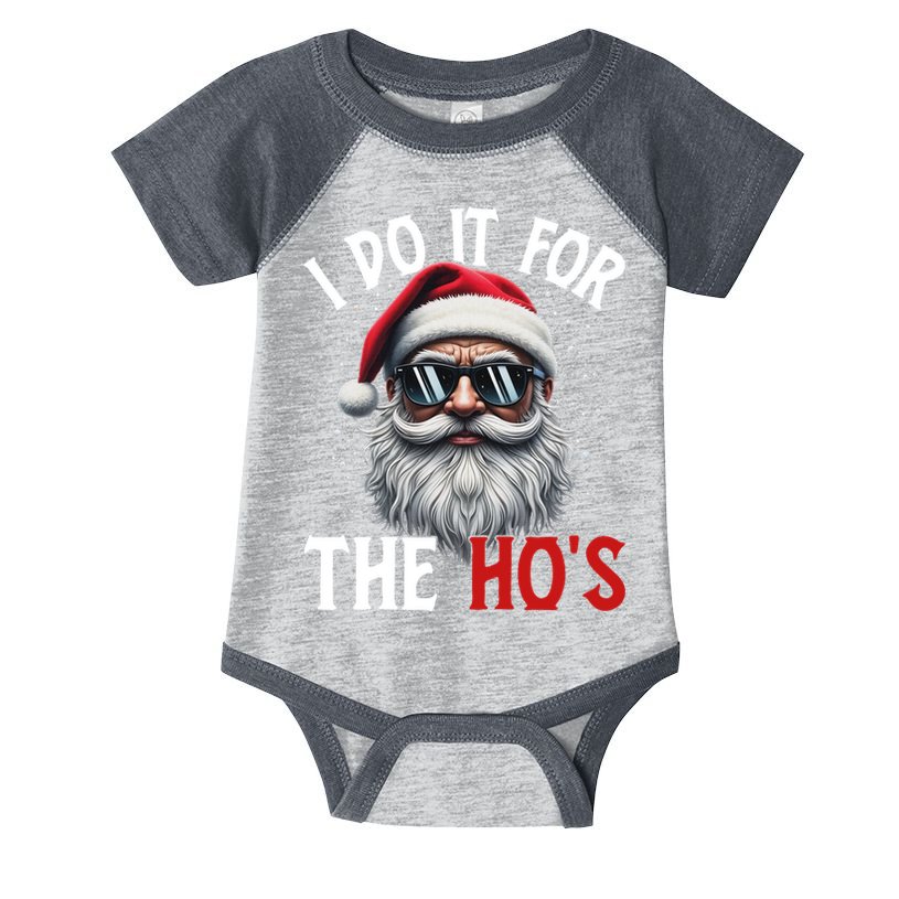 I Do It For The Hos Funny Christmas Santa Claus Infant Baby Jersey Bodysuit