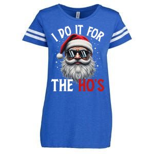 I Do It For The Hos Funny Christmas Santa Claus Enza Ladies Jersey Football T-Shirt