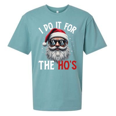 I Do It For The Hos Funny Christmas Santa Claus Sueded Cloud Jersey T-Shirt