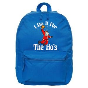 I Do It For The Hos African American Santa Claus Basketball Funny Gift 16 in Basic Backpack