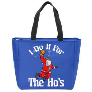 I Do It For The Hos African American Santa Claus Basketball Funny Gift Zip Tote Bag