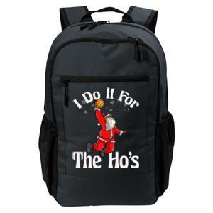 I Do It For The Hos African American Santa Claus Basketball Funny Gift Daily Commute Backpack